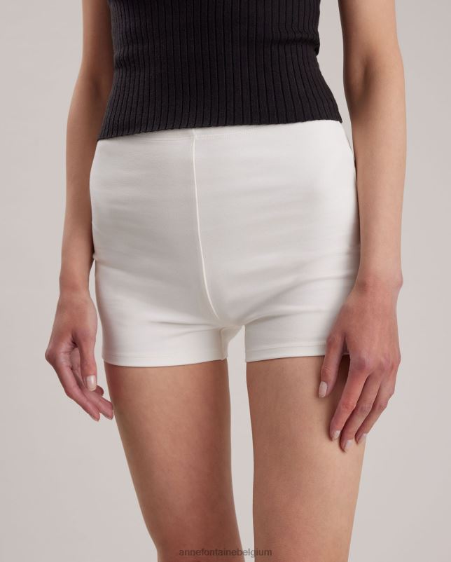 Anne Fontaine vrouwen sana korte bikershort van stretchjersey kleding wit 06TRT341