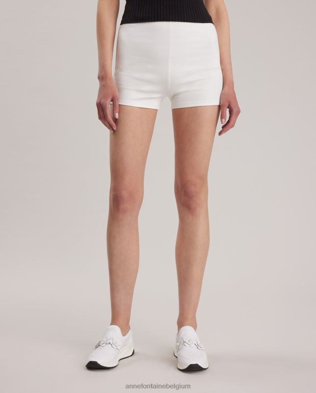 Anne Fontaine vrouwen sana korte bikershort van stretchjersey kleding wit 06TRT341