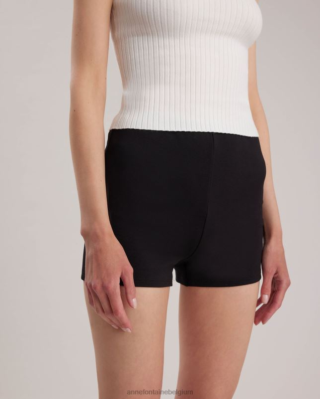 Anne Fontaine vrouwen sana korte bikershort van stretchjersey kleding zwart 06TRT339