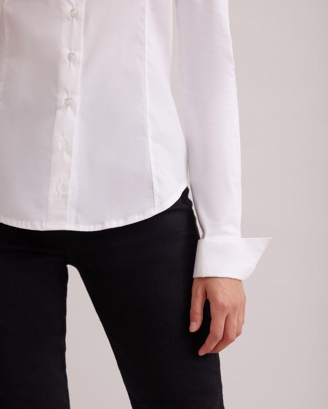 Anne Fontaine vrouwen armantine overhemd getailleerd en op maat gemaakt katoenen overhemd kleding wit 06TRT190