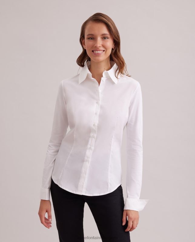 Anne Fontaine vrouwen armantine overhemd getailleerd en op maat gemaakt katoenen overhemd kleding wit 06TRT190