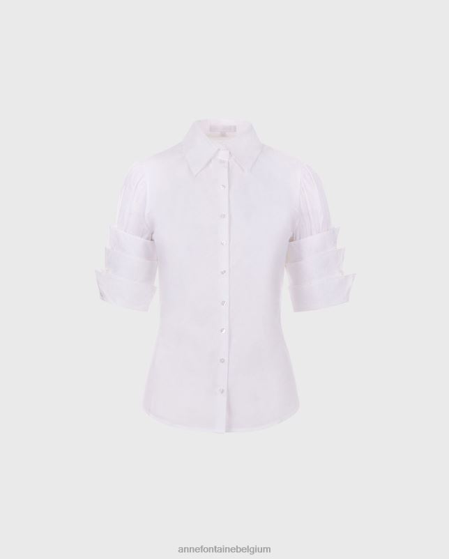 Anne Fontaine vrouwen enza overhemd poplin overhemd met accent met drie manchetten kleding wit 06TRT123