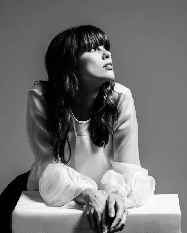 Anne Fontaine vrouwen lenteblouse zijden organzablouse met lange mouwen kleding wit 06TRT199