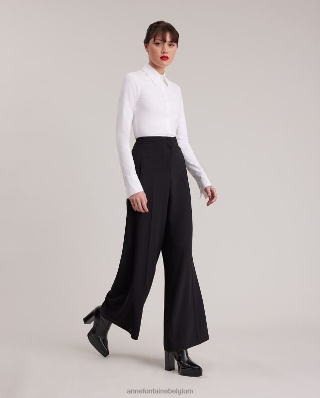 Anne Fontaine vrouwen nuage overhemd, overhemd met lange mouwen, kraag en manchetknopen kleding wit 06TRT141