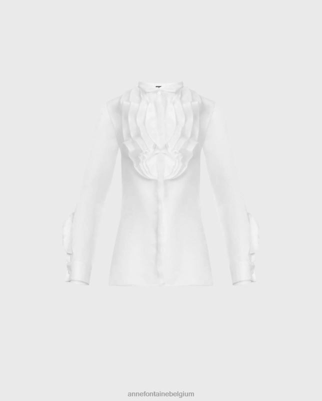 Anne Fontaine vrouwen silena overhemd zijden organza overhemd kleding wit 06TRT200