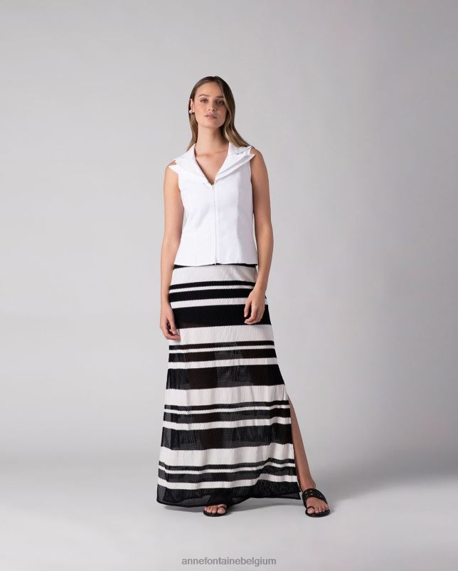 Anne Fontaine vrouwen vileo overhemd mouwloos overhemd met ritssluiting en dubbele inkepingskraag kleding wit 06TRT234