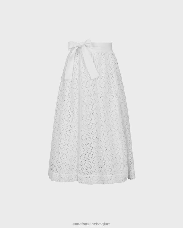 Anne Fontaine vrouwen cagliari rok a-lijn rok in wikkelstijl kleding wit 06TRT353