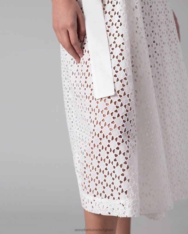 Anne Fontaine vrouwen cagliari rok a-lijn rok in wikkelstijl kleding wit 06TRT353