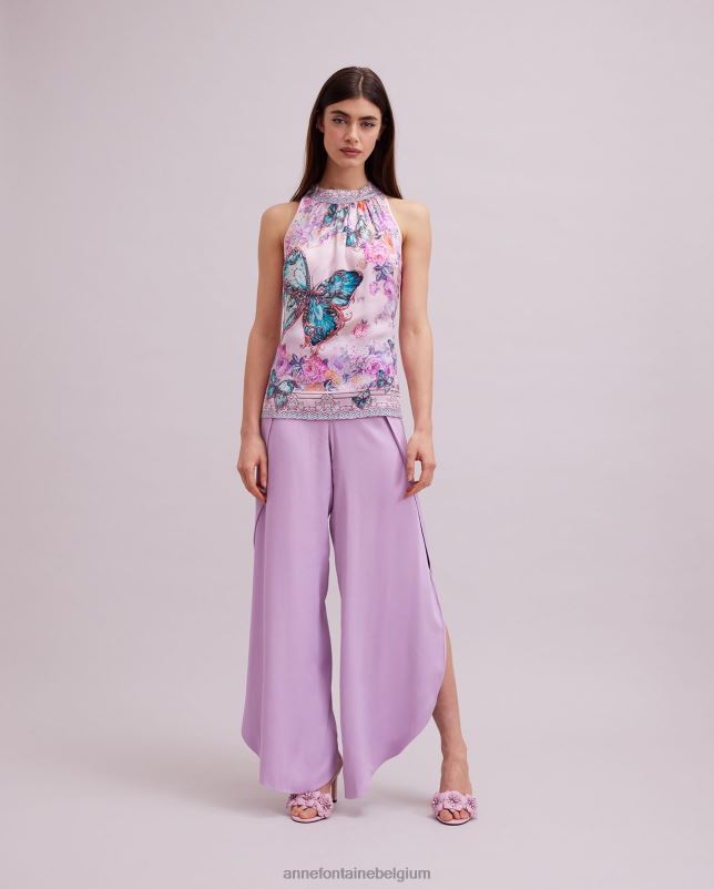 Anne Fontaine vrouwen Arama top haltertop met vlinder- en bloemenprint kleding roze 06TRT258