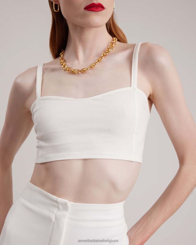 Anne Fontaine vrouwen delta bralette katoenen bralette in maan kleding wit 06TRT271