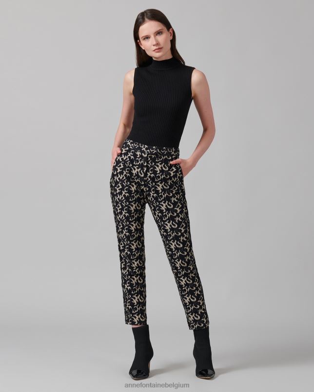 Anne Fontaine vrouwen solo top mouwloze gebreide coltrui met opstaande kraag kleding zwart 06TRT292