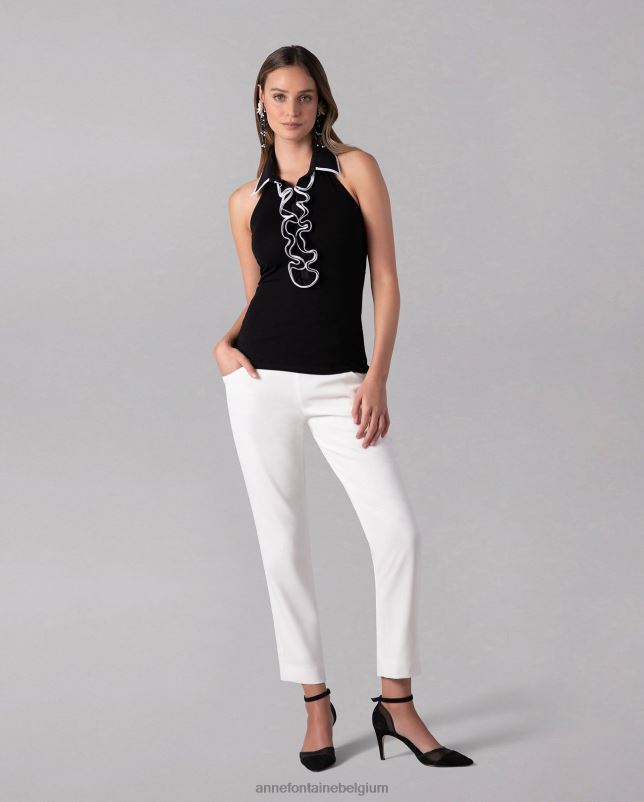 Anne Fontaine vrouwen Gisella-orsay hielpomp met suède en mesh details schoenen zwart 06TRT47