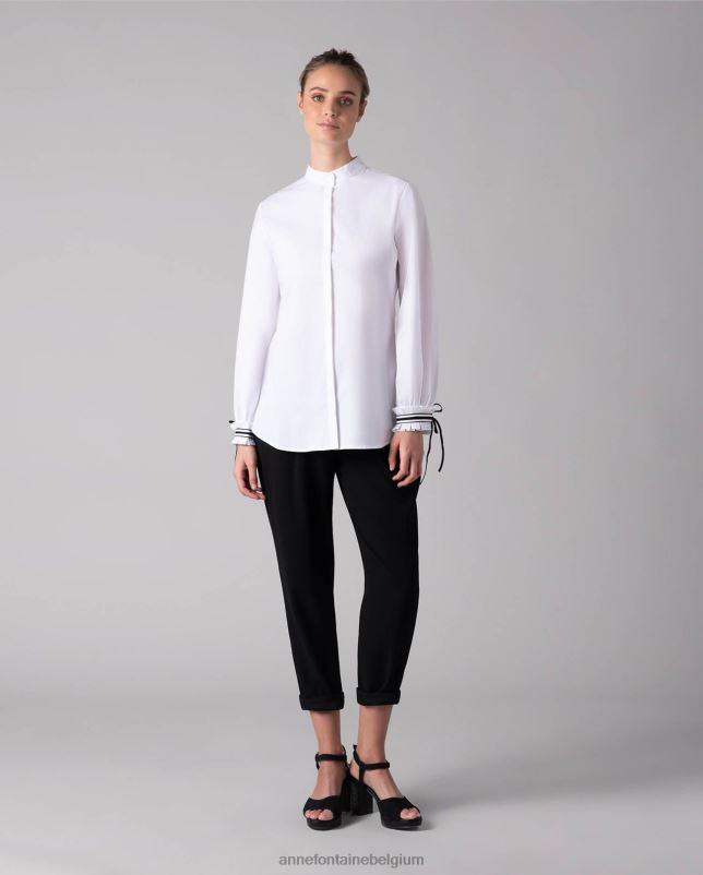 Anne Fontaine vrouwen Pumps met blokhak, krokodillenpatroon, blokhak en verwijderbare bloemen schoenen zwart 06TRT46