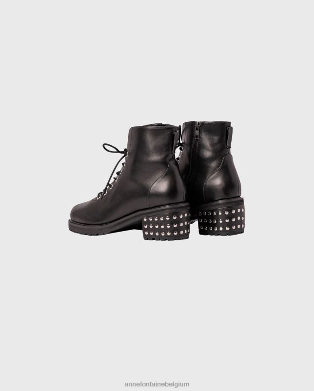 Anne Fontaine vrouwen nashville bootlaarzen met hak en metallic stud schoenen zwart 06TRT17