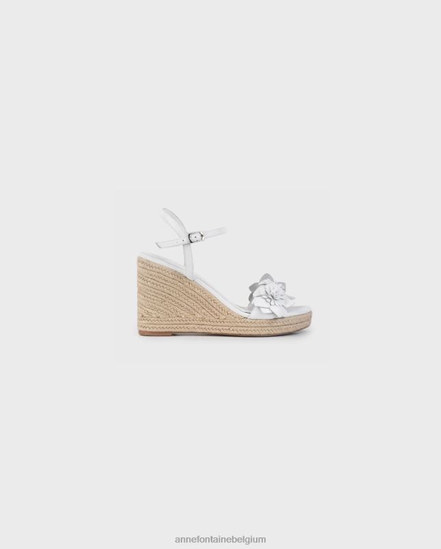 Anne Fontaine vrouwen olivia sleehak espadrille sleehak met bloemdetails schoenen wit 06TRT26