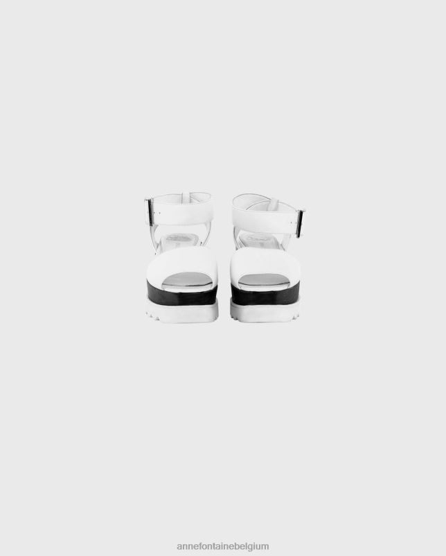 Anne Fontaine vrouwen una sandaal platformsandalen met enkelbandjes schoenen wit 06TRT22