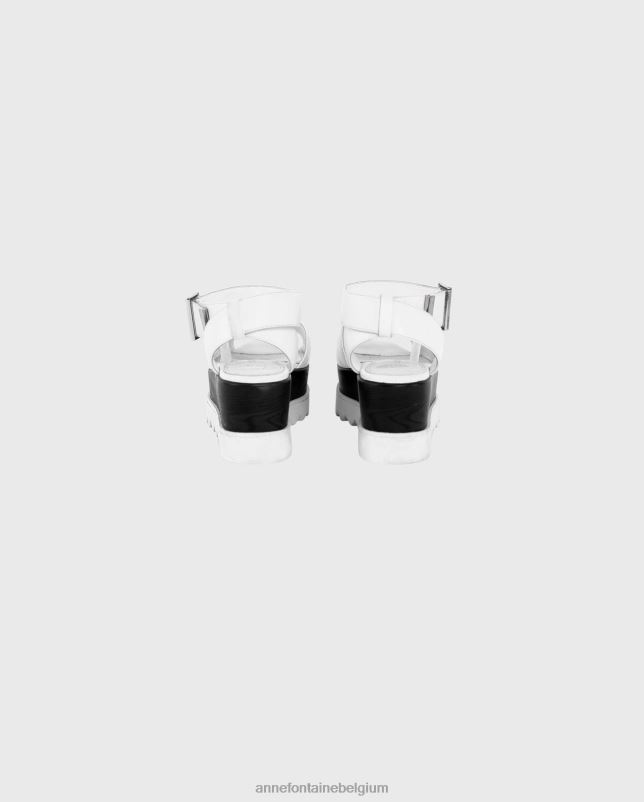 Anne Fontaine vrouwen una sandaal platformsandalen met enkelbandjes schoenen wit 06TRT22