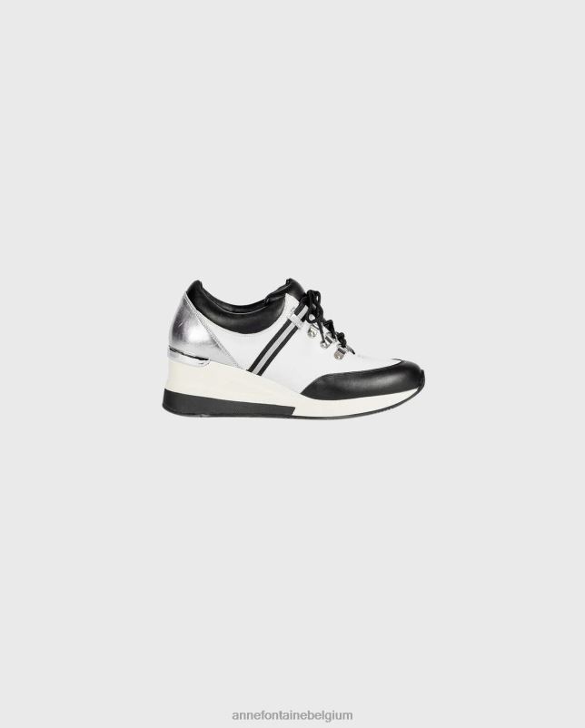 Anne Fontaine vrouwen bill-bw sneaker platform sneakers met traditionele veters aan de voorkant schoenen zwart wit 06TRT4