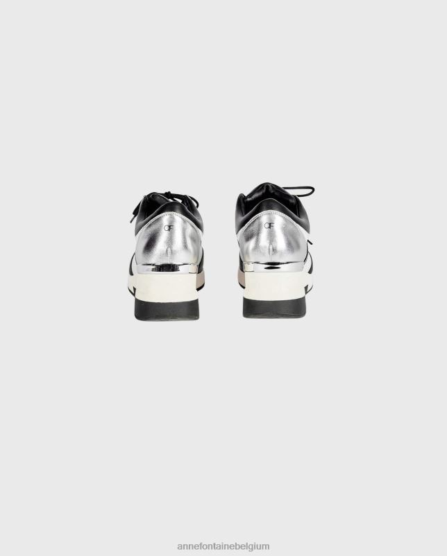 Anne Fontaine vrouwen bill-bw sneaker platform sneakers met traditionele veters aan de voorkant schoenen zwart wit 06TRT4