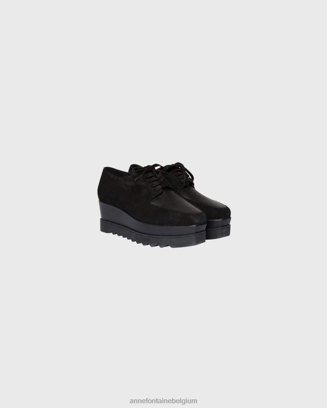 Anne Fontaine vrouwen georgio sneaker platform sneakers met afneembare franje schoenen zwart 06TRT6