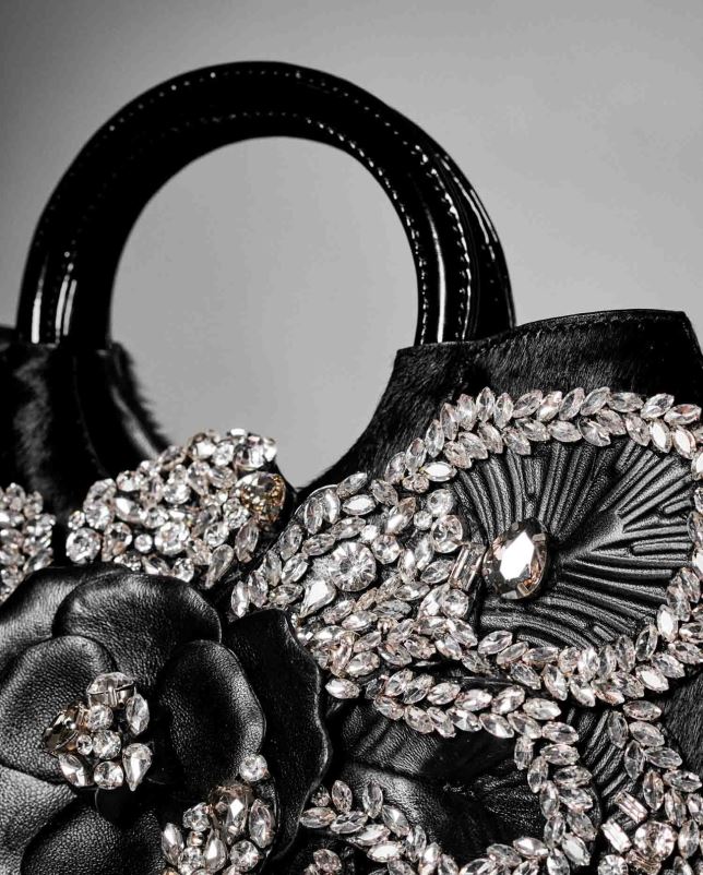 Anne Fontaine vrouwen Scarlett Star Crystal handtas kenmerkende handtas met kristallen Tassen bloemen 06TRT697