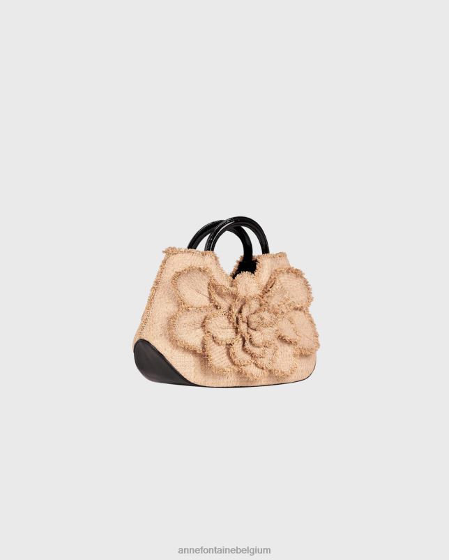 Anne Fontaine vrouwen Scarlett boho handtas kenmerkende handtas van natuurlijk raffia Tassen bloemen 06TRT691