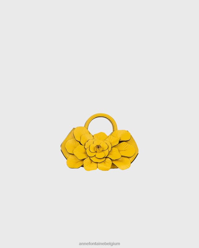 Anne Fontaine vrouwen Scarlett mini-handtas Kenmerkende leren mini-handtas in mimosa Tassen bloemen 06TRT685