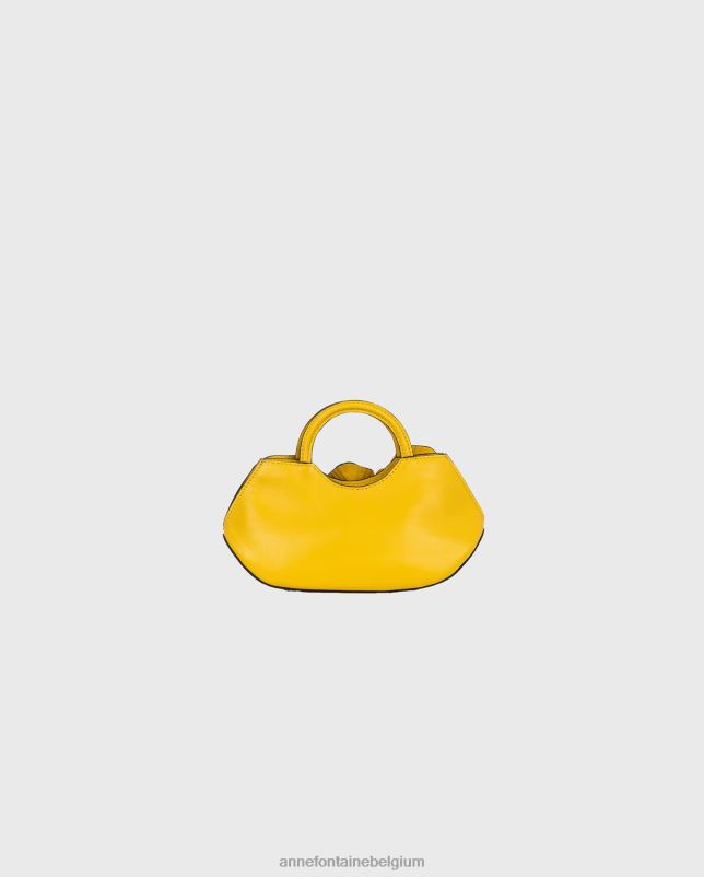 Anne Fontaine vrouwen Scarlett mini-handtas Kenmerkende leren mini-handtas in mimosa Tassen bloemen 06TRT685